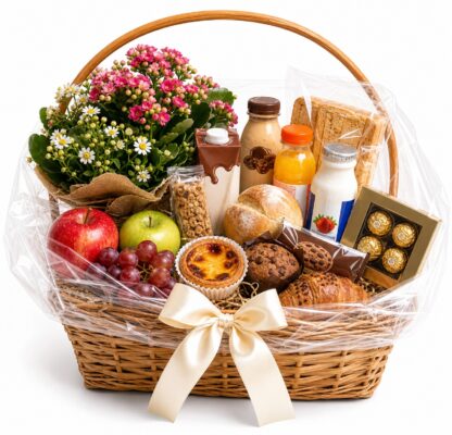Entregamos Hoje! Cesta de Pequeno Almoço para entrega em Portugal com compra online simples e apresentação cuidada.
