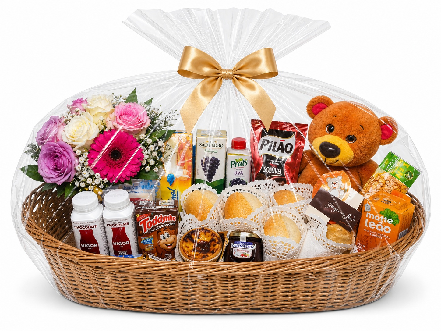 Cesta de Pequeno Almoço 2 Pessoas Entregamos Hoje! Cesta de Pequeno Almoço para entrega em Portugal com compra online simples e apresentação cuidada.