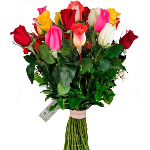 Bouquet Tradicional 12 Rosas Coloridas