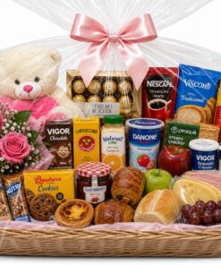 Entregamos Hoje! Cesta de Pequeno Almoço para entrega em Portugal com compra online simples e apresentação cuidada.