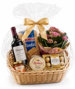 Cesta Anne Decor com Queijos e Vinhos